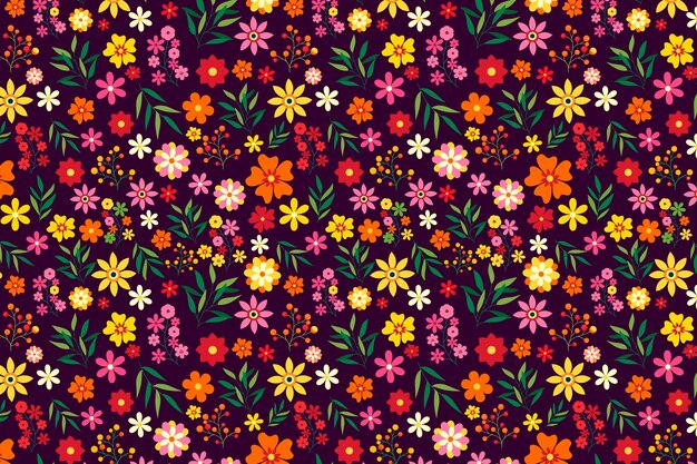 Fond imprimé floral coloré