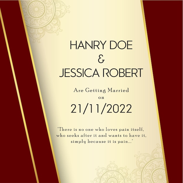 Vecteur gratuit fond invitation mariage coloré marron blanc carte polyvalente