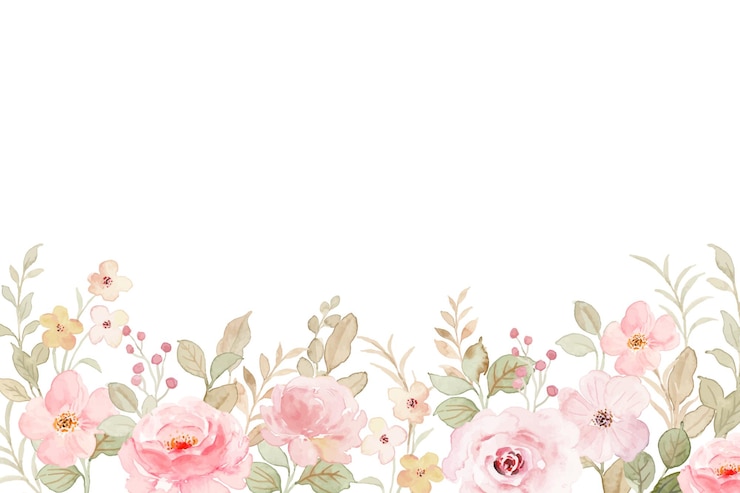 Vecteur gratuit fond de jardin aquarelle fleur rose tendre