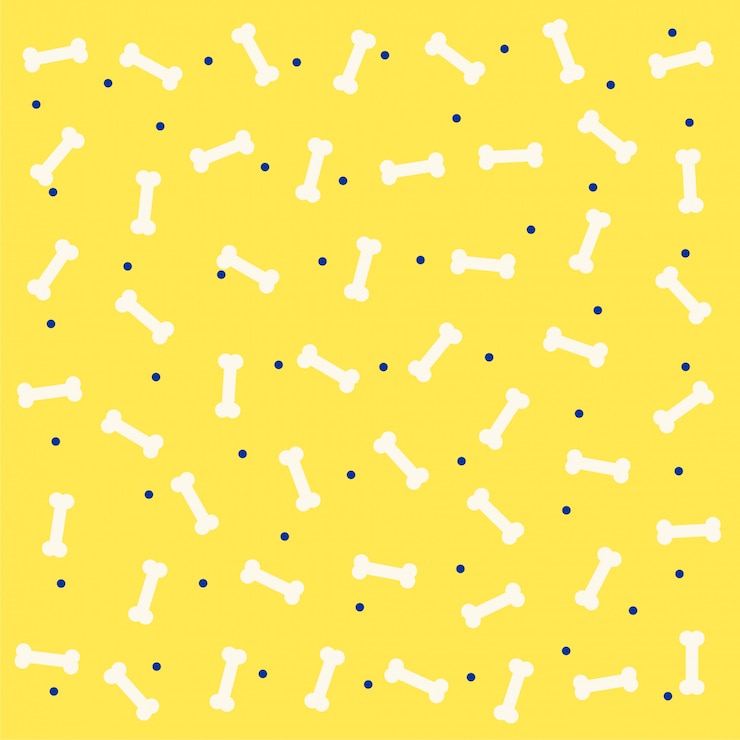 Vecteur gratuit fond jaune mignon d'os