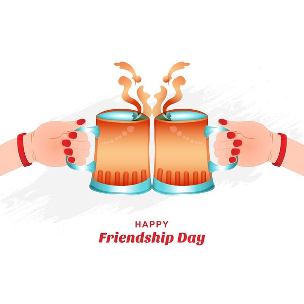 Fond De Jour De L'amitié Heureuse Avec Fond D'illustration De Tasse De Bière