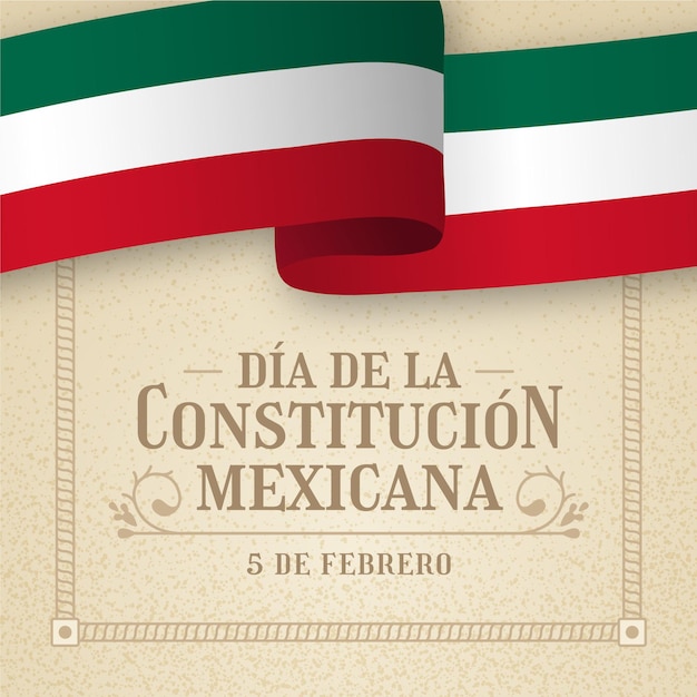 Vecteur gratuit fond de jour de constitution avec drapeau mexicain