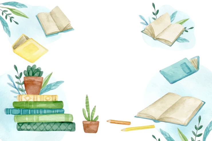 Vecteur gratuit fond de jour du livre aquarelle mondiale