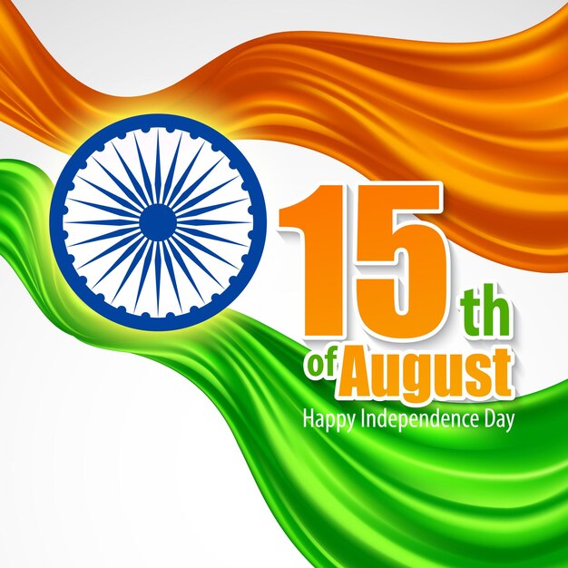 Fond de jour de l'indépendance de l'Inde. Modèle pour une affiche, un dépliant, une carte de voeux et une brochure. Illustration vectorielle Eps10
