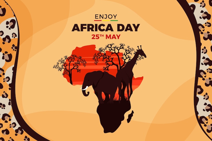 Vecteur gratuit fond de jour plat afrique