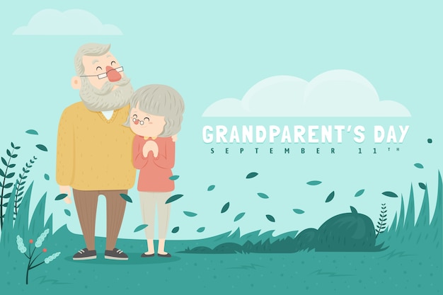Vecteur gratuit fond de la journée des grands parents dessiné à la main