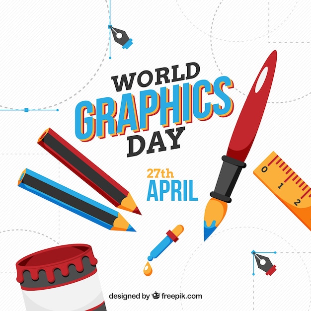 Fond De Journée Graphique Mondiale Avec Des Outils De Travail