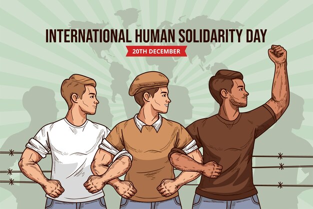 Fond De Journée Internationale De La Solidarité Humaine Dessiné à La Main