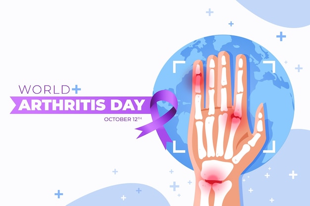 Vecteur gratuit fond de journée mondiale de l'arthrite plat dessiné à la main