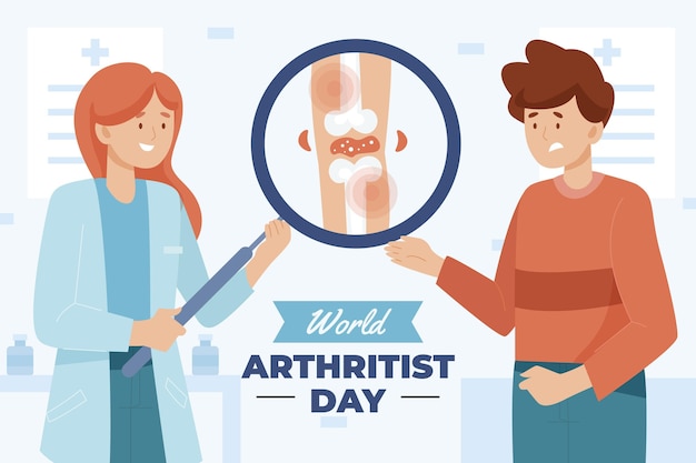 Vecteur gratuit fond de journée mondiale de l'arthrite plat