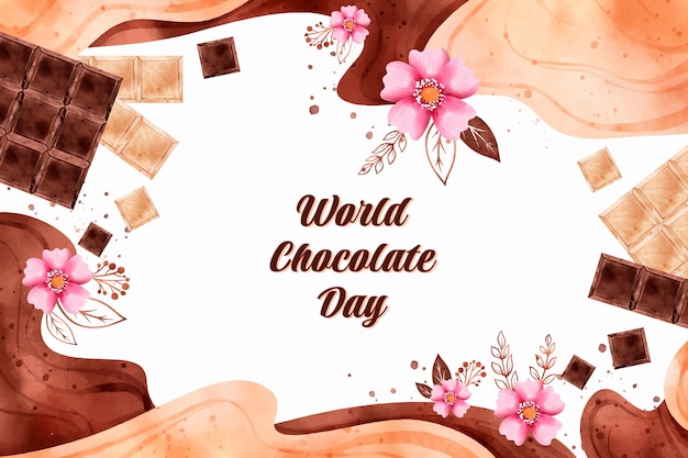 Fond De Journée Mondiale Du Chocolat Aquarelle