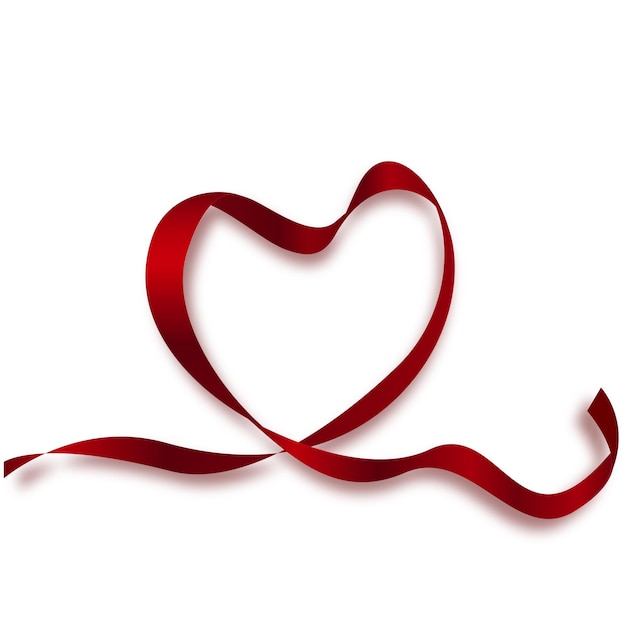 Fond de la journée mondiale du cœur Coeur de ruban de satin réaliste avec étiquette de la journée mondiale du cœur Illustration vectorielle