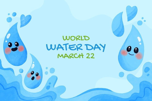 Fond de journée mondiale de l'eau aquarelle