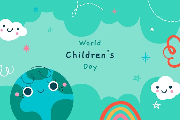 Fond de la journée mondiale des enfants dessinés à la main
