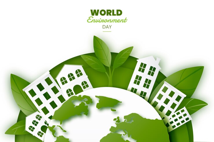Vecteur gratuit fond de journée mondiale de l'environnement de style papier