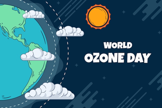 Fond de journée mondiale de l'ozone dessiné à la main