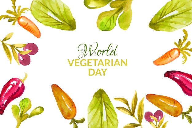 Fond de journée végétarienne mondiale aquarelle