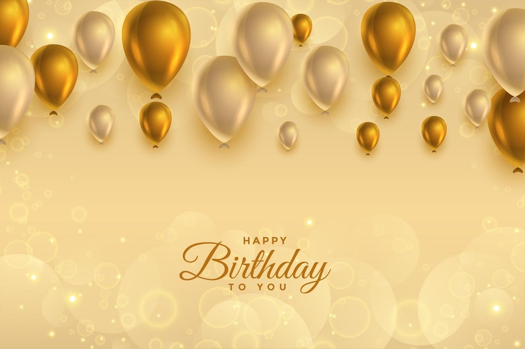 Vecteur gratuit fond de joyeux anniversaire dans le thème doré
