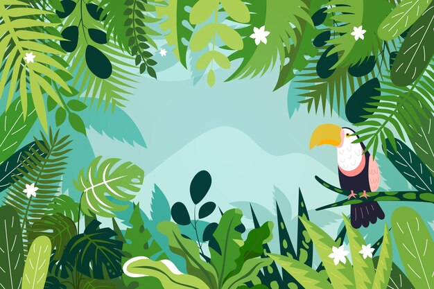 Fond de jungle plat organique