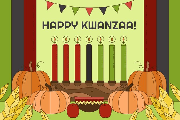 Vecteur gratuit fond de kwanzaa dessiné à la main