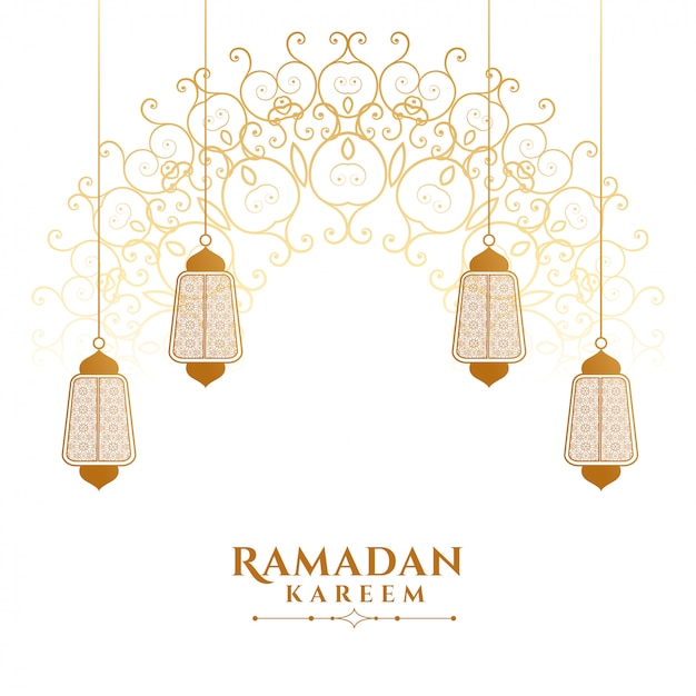 Vecteur gratuit fond de lanterne islamique ramadan kareem décoratif