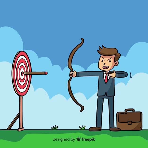 Fond de leadership archer dessin animé