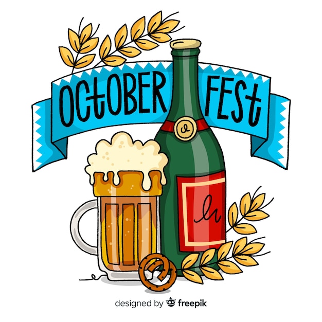 Vecteur gratuit fond de lettrage oktoberfest