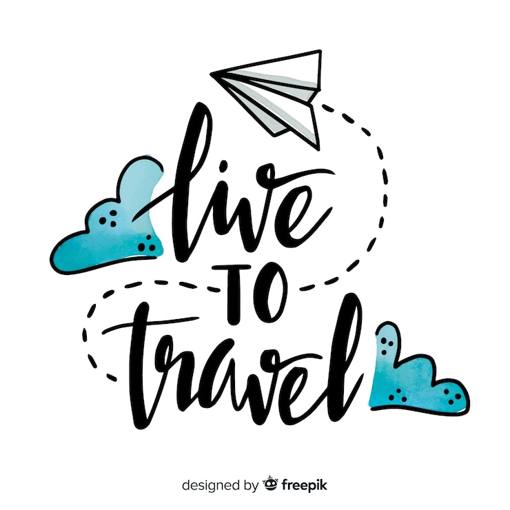Vecteur gratuit fond de lettrage voyage dessiné à la main