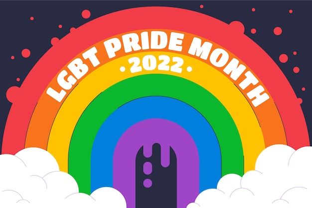 Vecteur gratuit fond lgbt du mois de la fierté plate