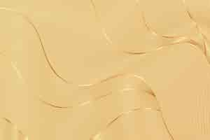 Vecteur gratuit fond linéaire dégradé doré avec vagues beiges abstraites
