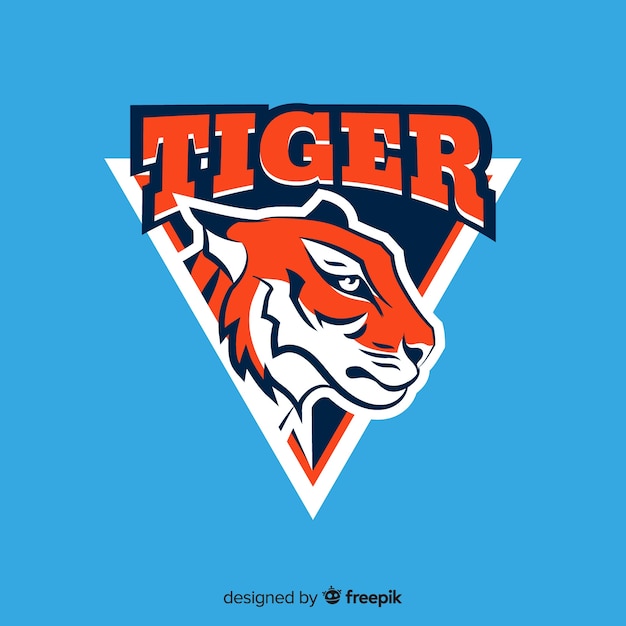 Vecteur gratuit fond de logo de tigre