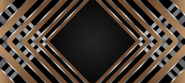 Fond de luxe doré abstrait de vecteur avec des éléments graphiques géométriques pour affiche flyer numérique