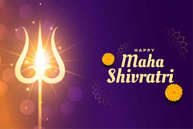 Fond De Maha Shivratri Avec Trishul Lumineux