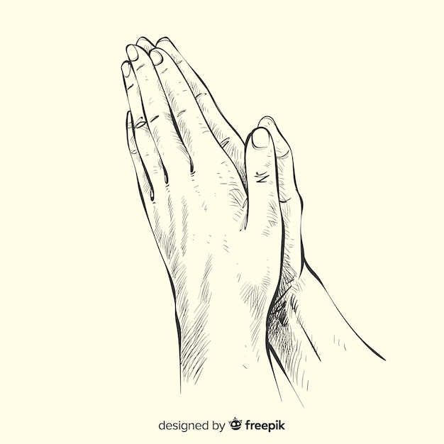 Fond de mains en prière