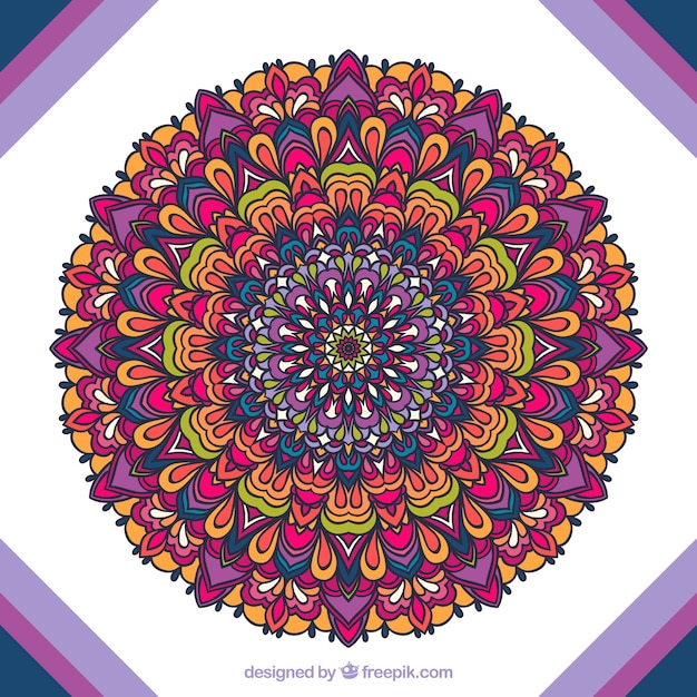 Vecteur gratuit fond de mandala coloré élégant