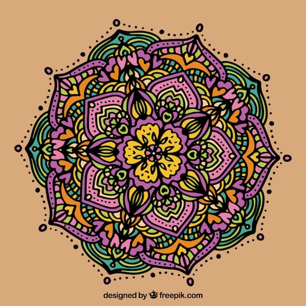 Fond de mandala dessiné à la main