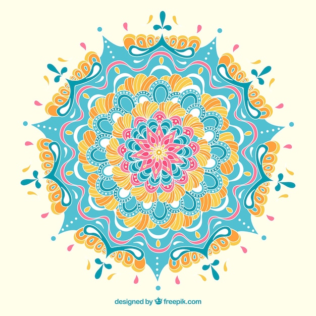 Vecteur gratuit fond de mandala dessiné à la main