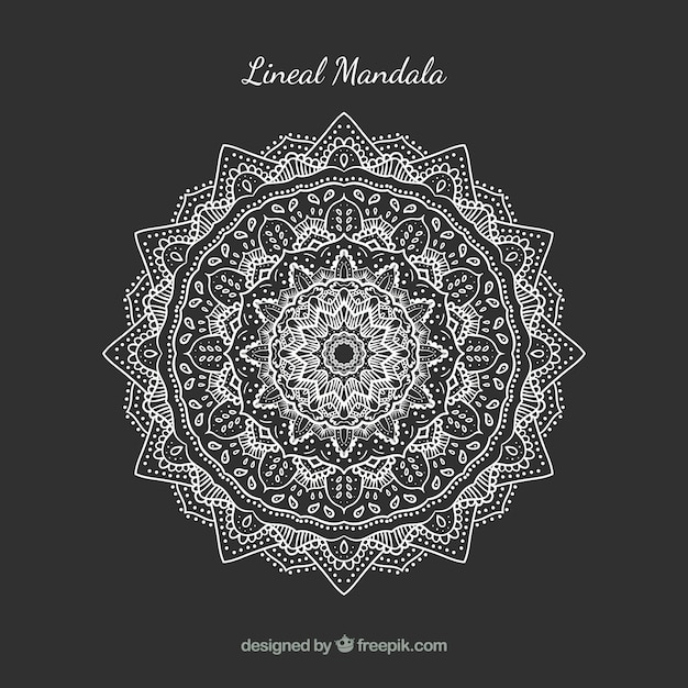 Vecteur gratuit fond de mandala linéal