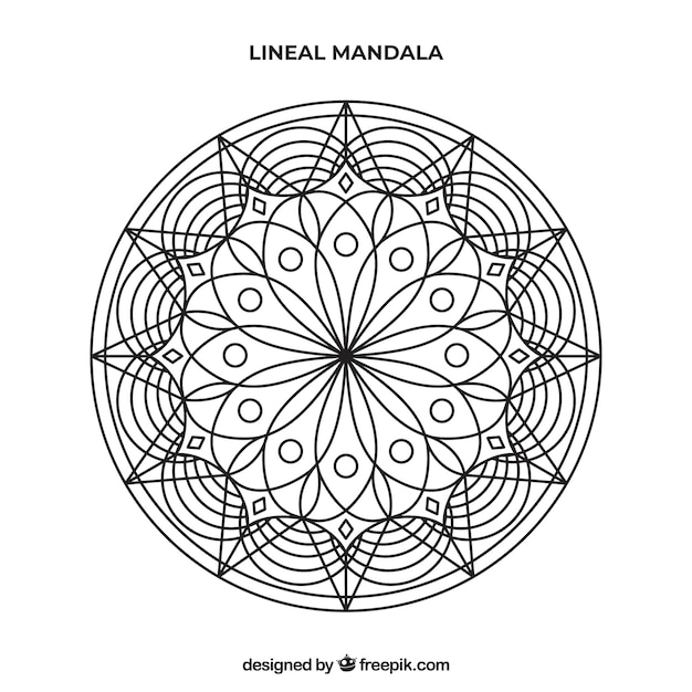 Fond de mandala linéal