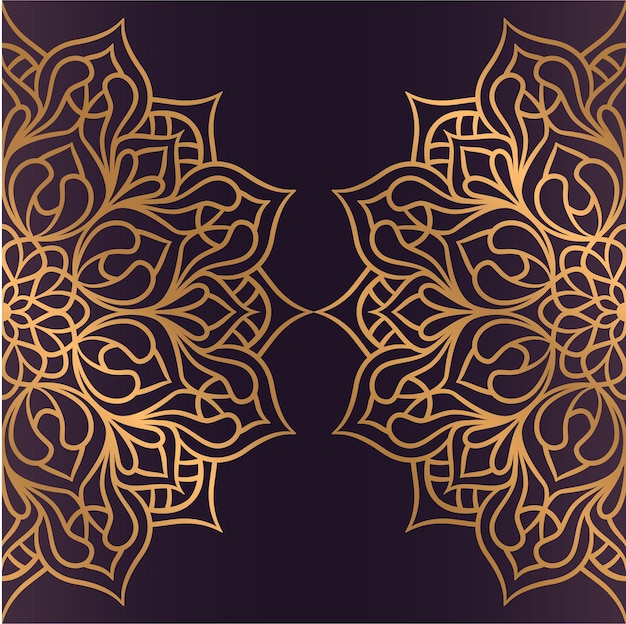 Fond de mandala de luxe avec golden arabesque, ornement vectoriel oriental. motif de dentelle ethnique