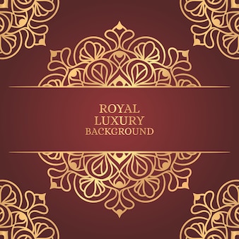 Fond De Mandala De Luxe Royal Avec Arabesque Dorée, Mandala Décoratif, Modèle D'ornement De Luxe Vecteur Premium