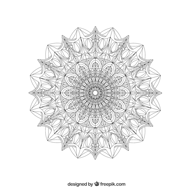 Fond de mandala noir et blanc