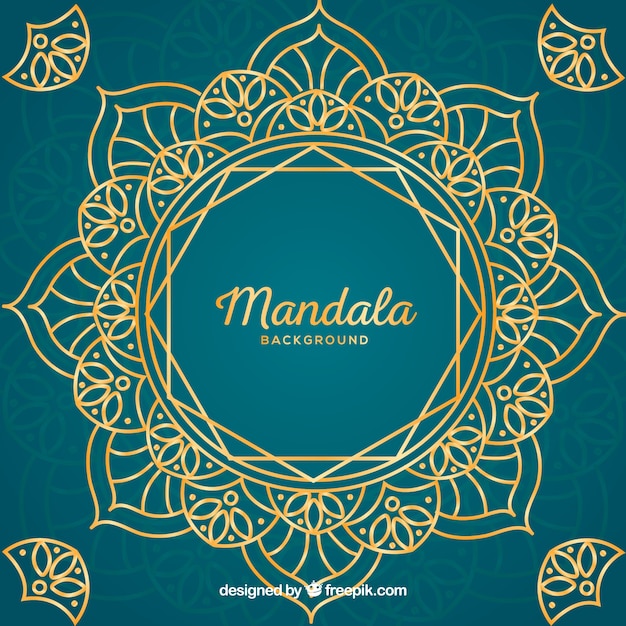 Fond De Mandala D'or Avec Un Style Luxueux