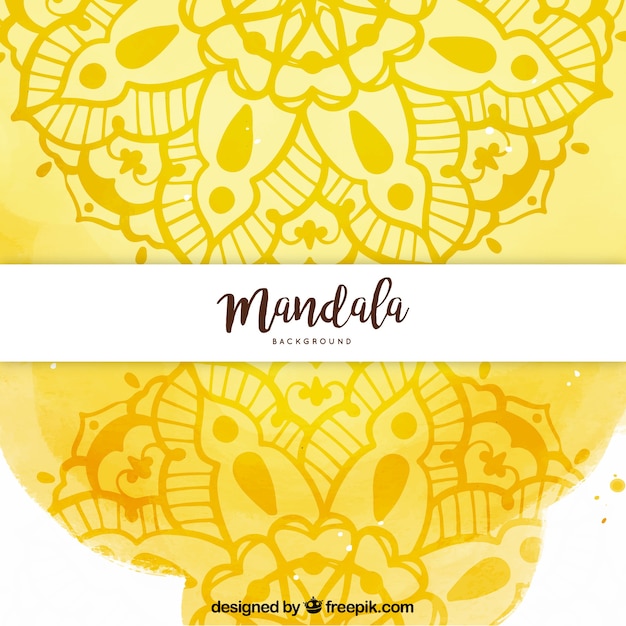 Vecteur gratuit fond de mandala avec texture aquarelle