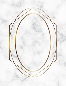 Fond de marbre avec cadre géométrique doré modèle de luxe pour cartes d'invitation de mariage