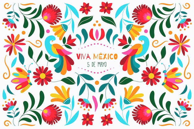 Vecteur gratuit fond mexicain cinco de mayo dessiné à la main