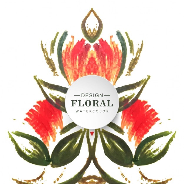 Vecteur gratuit fond mignon avec aquarelle florale