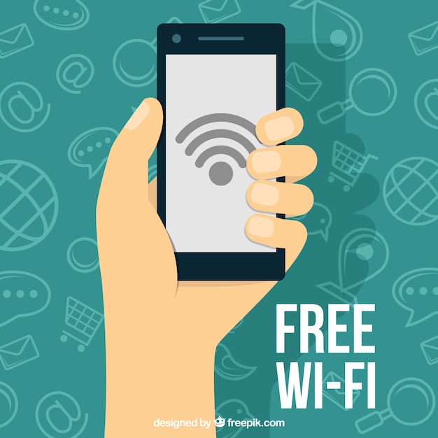 Vecteur gratuit fond mobile avec wifi