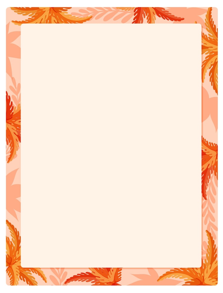 Vecteur gratuit fond de modèle de bordure aframe feuilles de palmier automne