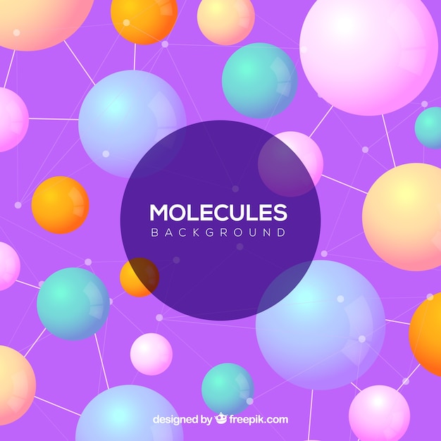 Fond moderne de molécules avec un design plat